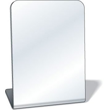 Miroir en plastique acrylique .080 de haute qualité / rectangle sur pied Non-imprimé | Jobox Media