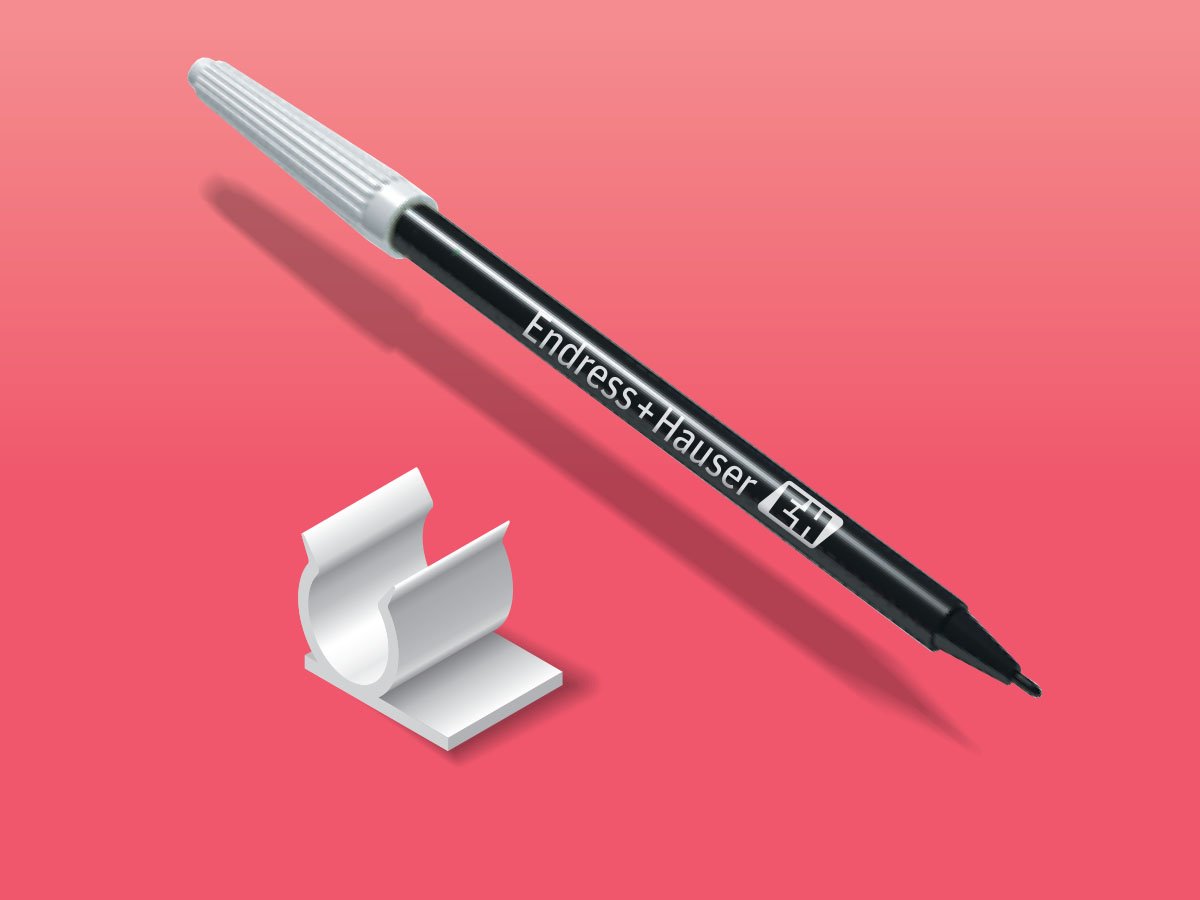 Product illustration – 3D drawing of pen & clip