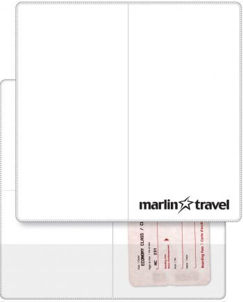 Pochette Econo en vinyle pour Passeport et Agences de Voyages 4.75" x 9.31" sérigraphié une couleur à plat | Jobox Media