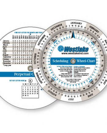 Calculateurs à 2 roulettes Calendrier Perpétuel & Planificateur de Cédule en plastique | Jobox Media